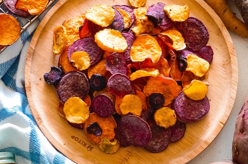 The Easiest Rainbow Veggie Chips (In the Airfryer!)