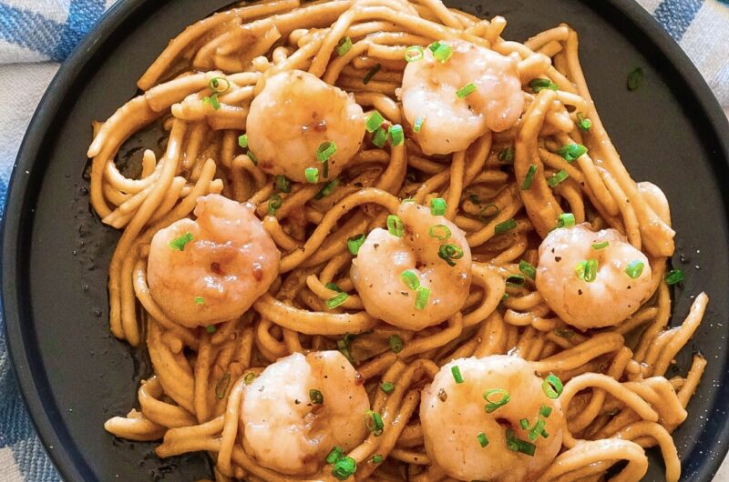 Shrimp Garlic Noodles with FRESH Homemade Pasta - Ta-Daa!