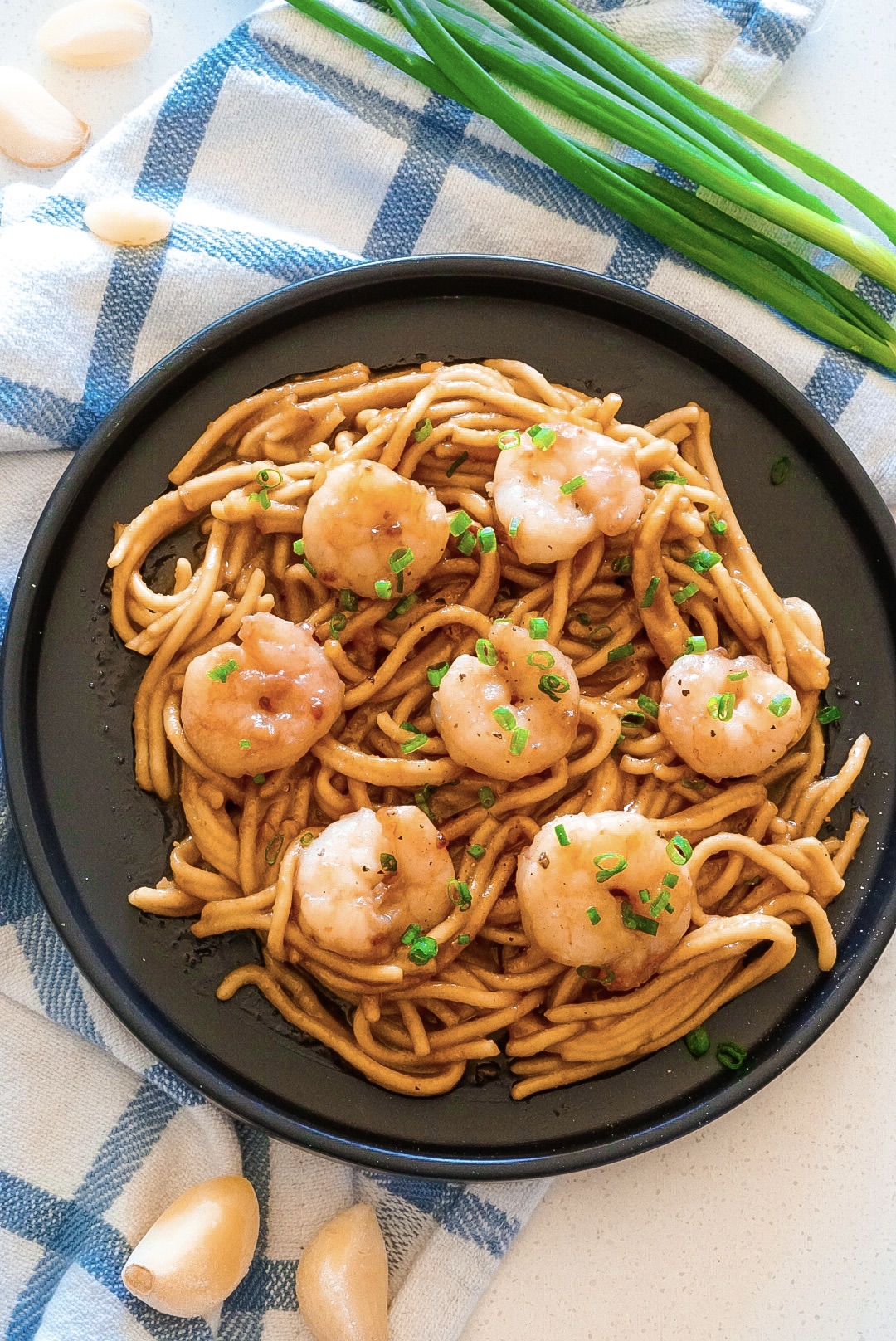 Shrimp Garlic Noodles with FRESH Homemade Pasta - Ta-Daa!