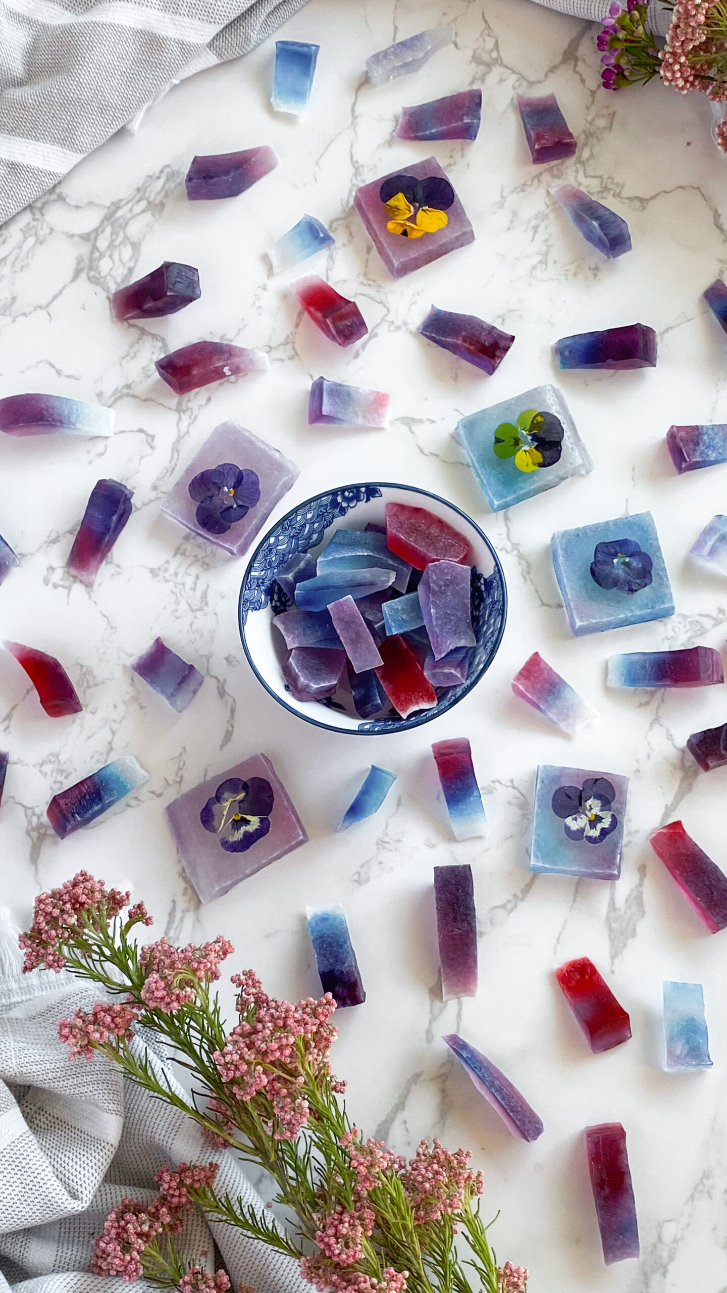 Colorful and Edible Butterfly Pea Flower Crystals