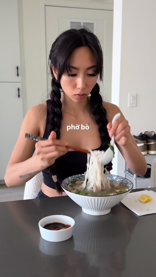 some people meal prep. my family makes a giant pot of phở 🍜

recipe 🔎 google “jenhdao phở bò”

🧾 Phở Bò (Vietnamese Beef Noodle Soup)
Serves: 6–8

Broth: • 4–5 lb beef bones • 1 lb tripe • 1 daikon • 1 onion • 1 knob ginger • 1 Quốc Việt phở bò soup base • 1 Phở Hòa spice bag • 1–2 pieces rock sugar • 1–2 tsp chicken bouillon • 1–2 tbsp fish sauce • 14–16 cups water

For Serving: • Rice noodles • Thinly sliced beef • Beef meatballs • Green onions + cilantro + onions

Instructions:
1. Blanch bones 10 min, rinse clean.
2. Char onion + ginger.
3. Simmer bones, daikon, onion, ginger, spice bag, and water 3–4 hrs.
4. Add soup base, rock sugar, bouillon, and fish sauce.
5. Add tripe during the last 1–1½ hrs.
6. Cook noodles separately.
7. Assemble bowls with noodles, meats, herbs, and hot broth.
Serve with bean sprouts, Thai basil, lime, hoisin, and sriracha.

#phobo #vietnamesesoup #vietnamesecuisine #noodlesoup #pho
