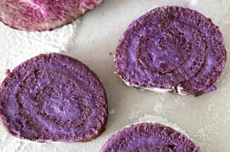 How to make Ube Swiss Roll Cake (with Homemade Ube Halaya!)